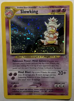 Pokemon TCG Neo Genesis Holo Rare Vintage Card Slowking 14/111 SWIRL - Image 2