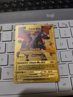 Pokemon Shining Charizard GX 250hp Gold Foil Fan Art Collector Card - Image 1