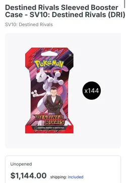 Pokemon SV10 Destined Rivals Booster Case (144 Packs) FACTORY SEALED - Image 1