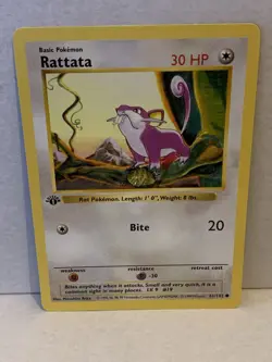 Pokemon Rattata Shadowless Base Set 1st Edition 61/102 Near Mint or better (1) - Image 1