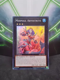Yugioh Mermail Abysstrite CBLZ-EN050 Super Rare 1st Edition NM - Image 1