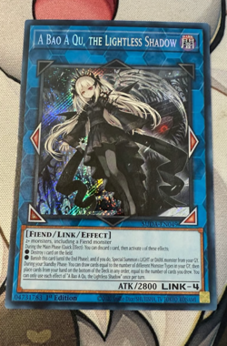 YUGIOH! A Bao A Qu, the Lightless Shadow SUDA-EN049 Secret Rare 1st Edition NM - Image 1