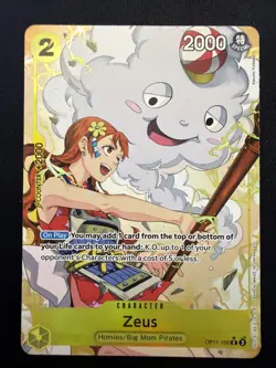 Bandai One Piece Zeus Nami OP11-106 Alt Art R English CCG - Image 1