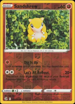 Pokemon - Sandshrew #131/264 - SWSH08: Fusion Strike Reverse Holo - Image 1