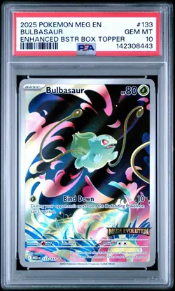 Pokemon Mega Evolutions Bulbasaur 133/132 Enhanced Topper Promo Stamped PSA 10 - Image 1