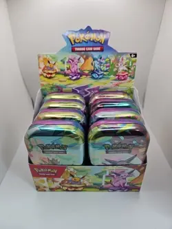 Pokemon Prismatic Evolutions Mini Tin Display Box Full Set 8 Tins - Sealed - Image 1