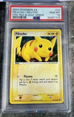 Fire Red & Leaf Green Reverse Holo Pikachu #74 PSA 10 Gem mint Pokemon Card - Image 1