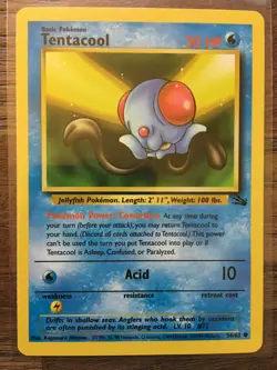 Tentacool Pokemon Card TCG Fossil Set Common 56/62 - Image 1