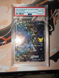 2021 Pokemon Celebrations #114 Classic Zekrom Full Art Holo Card PSA 10 Gem Mint - Image 1