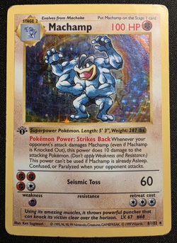 Machamp 8/102 Pokemon Base Set Shadowless Deck Exclusives Holo MP - Image 1