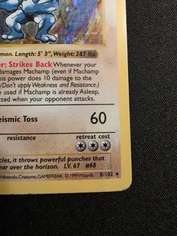Machamp 8/102 Pokemon Base Set Shadowless Deck Exclusives Holo MP - Image 4