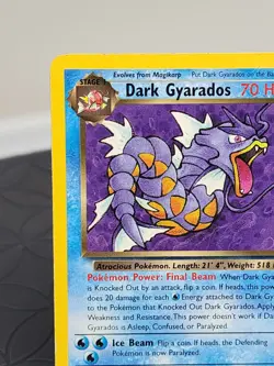 Pokemon Dark Gyarados Non Holo Rare Team Rocket Trading Card 8/82 Near Mint - Image 2