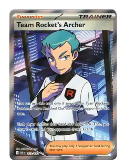 Team Rocket's Archer Ultra Rare 223/182 Sv10: Destined Rivals Pokemon Card NM - Image 1