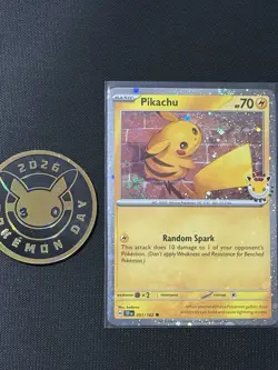 Pikachu 051 /162 Stamped 2026 Pokemon Day 30 Promo TCG With Coin - Image 1