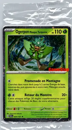 Ogerpon Masque Turquoise Pokemon GameStop Promo 024/167 FR Sealed Holo Exclusive - Image 1
