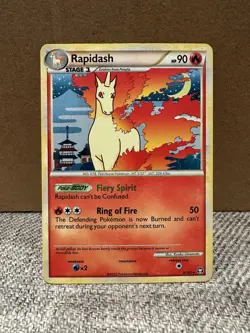 Rapidash 8/102 - Holo Rare HGSS Triumphant Pokemon - LP - Image 1