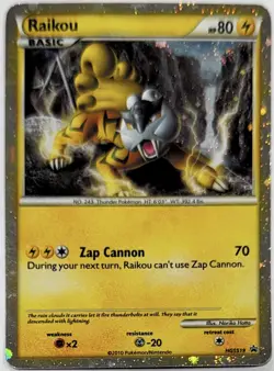 Raikou HGSS19 (2010) Black Star Promo Cosmos Holo Rare Card Pokemon TCG - Image 1