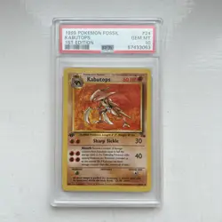 Pokemon TCG 1999 Kabutops 24/62 Fossil 1st Edition Non-Holo Card PSA 10 Gem Mint - Image 1