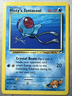 Pokemon Misty's Tentacool 57/132 G1 Gym Heroes Unlimited NM - Image 1
