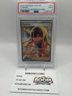 2024 POKEMON TWM EN #217/167 CARMINE SPECIAL ILLUSTRATION RARE PSA 9 - Image 1