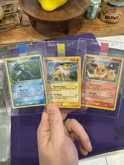 2006 Pokemon - Flareon Jolteon Vaporeon Holo Rare Pop Series 3 Lot LP-MP SWIRL! - Image 1