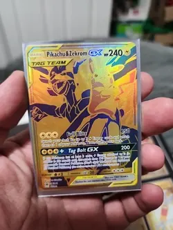 Pokemon TCG Pikachu & Zekrom GX 186/150 Rare Holo Tag Team Card NM - Image 1