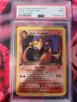 Pokemon 2000 Dark Charizard Non-Holo 1st Edition PSA 9 - Image 1