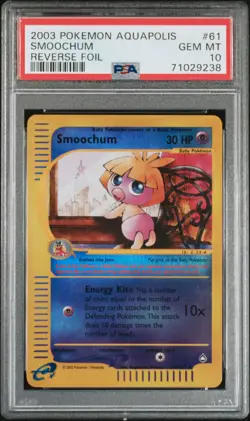 2003 POKEMON AQUAPOLIS #61 SMOOCHUM-REVERSE FOIL PSA 10 - Image 1