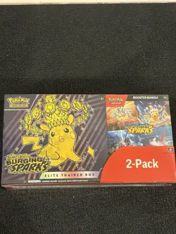 2025 Pokemon TCG Costco Surging Sparks ETB & Booster Bundle 2 Pack *IN HAND* - Image 2