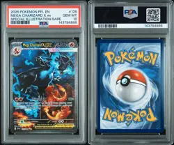 2025 POKEMON PFL EN-PHANTASMAL FLAMES #125 MEGA CHARIZARD X EX PSA 10 - Image 2