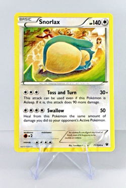 2016 Pokemon TCG Snorlax Rare XY Fates Collide 77/124 Card - Image 1