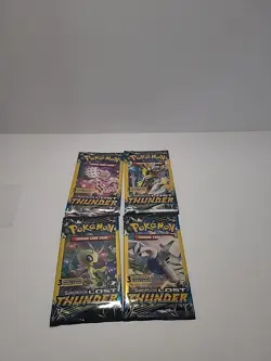(4) Pokemon Sun & Moon - LOST THUNDER,3 Card Mini Booster Packs Complete Art Set - Image 1