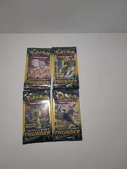 (4) Pokemon Sun & Moon - LOST THUNDER,3 Card Mini Booster Packs Complete Art Set - Image 2