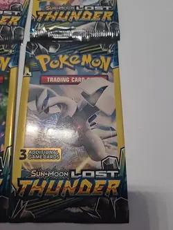 (4) Pokemon Sun & Moon - LOST THUNDER,3 Card Mini Booster Packs Complete Art Set - Image 4
