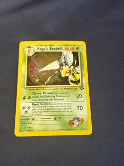 Koga's Beedrill 9/132 Gym Challenge Holo vintage Pokemon card played - Image 1