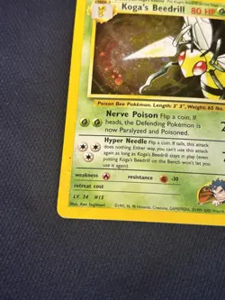 Koga's Beedrill 9/132 Gym Challenge Holo vintage Pokemon card played - Image 3