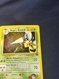 Koga's Beedrill 9/132 Gym Challenge Holo vintage Pokemon card played - Image 4