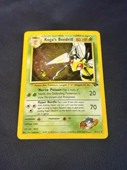 Koga's Beedrill 9/132 Gym Challenge Holo vintage Pokemon card played - Image 5