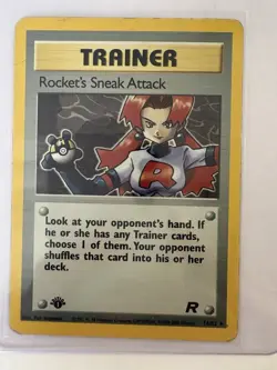 Pokemon TCG Rockets Sneak Attack Holo Trainer Card 16/82 First Edition NM - Image 1