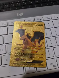 CHARIZARD V GOLD FOIL POKEMON CARD FAN ART 508 HP NM - Image 1