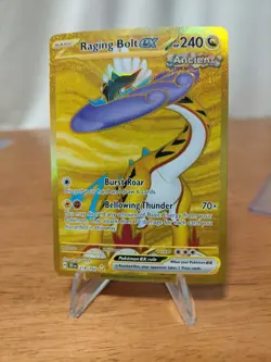 Pokemon TCG Raging Bolt EX Scarlet & Violet Temporal Forces 218/162 Gold Card - Image 1