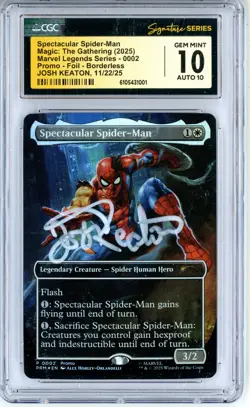 CGC GEM MINT 10 Auto 10 Josh Keaton Spectacular Spider-Man (Borderless Foil) - Image 1