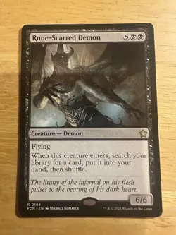 RUNE-SCARRED DEMON mtg NM-M Foundations 1 Rare - Image 1