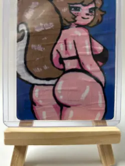 Magic MTG Altered Painted Mountain Land Squirrel Girl Anime Girl - Image 4