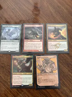 MTG Dragon Creature Type Lot Of 5 Green And Red - Image 1