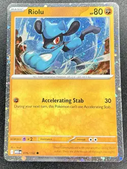 Riolu 076/132 Mega Evolutions Cosmos Holo Promo Pokemon NM - Image 1