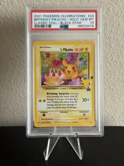Birthday Pikachu 24 Pokemon Celebrations 25th Anniversary Gem Mint PSA 10 - Image 1
