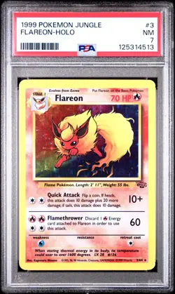 1999 POKEMON JUNGLE #3 FLAREON-HOLO PSA 7 - Image 1
