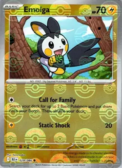 Emolga (Poke Ball Pattern, #029/086) - Holofoil SV - Black Bolt NM Pokemon - Image 1
