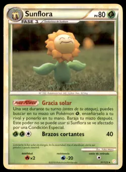 2010 Pokemon HeartGold & SoulSilver Sunflora Spanish #31 Stage 1/Rare - Image 1